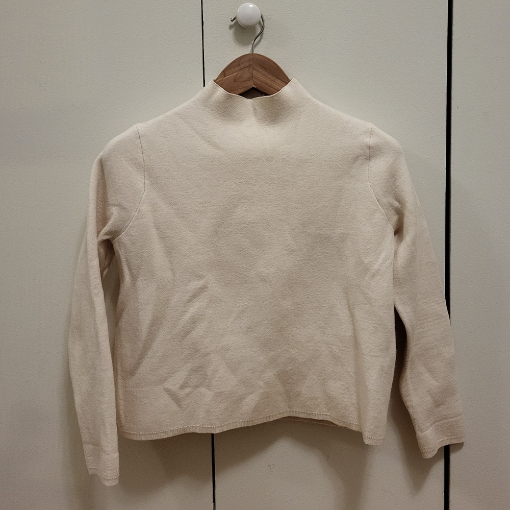 Mango S cream mock neck